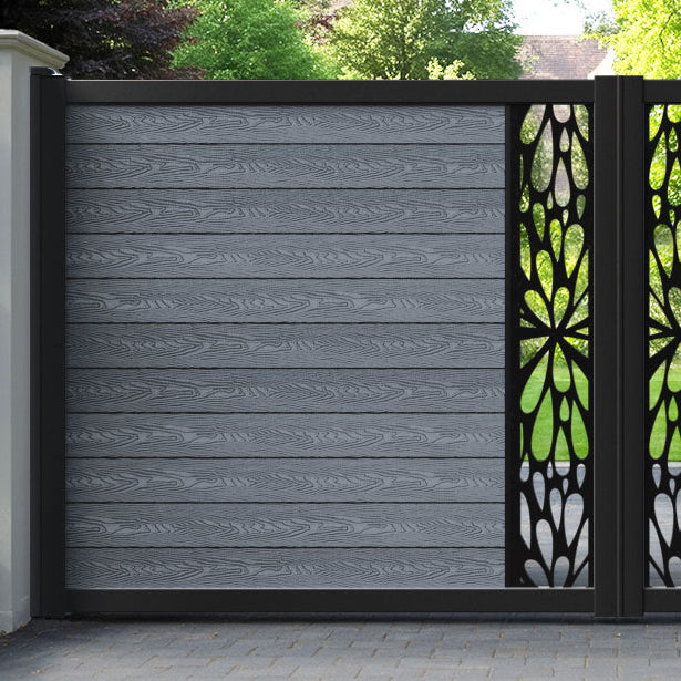 Classic Blossom Straight Top Driveway Gate - Anthracite - Middle Screen