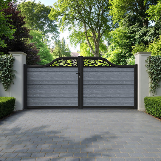Classic Blossom Curved Top Driveway Gate - Anthracite - Top Screen
