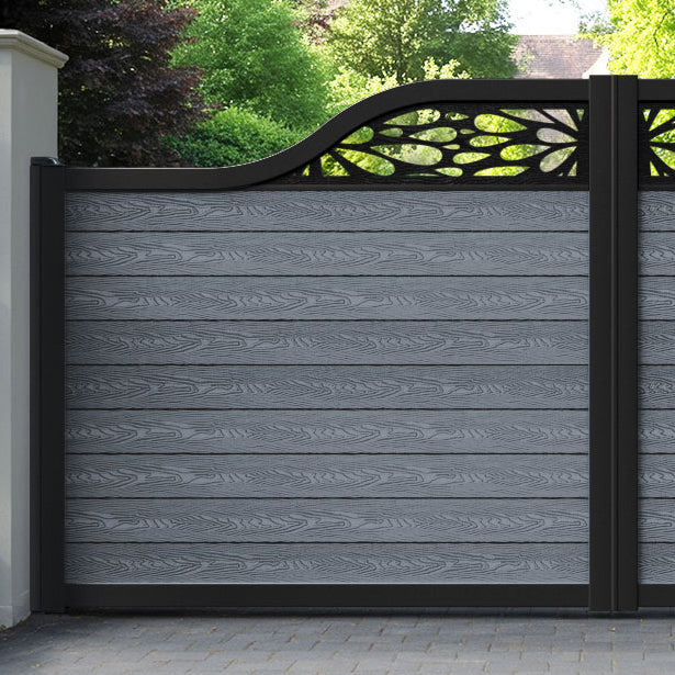 Classic Blossom Curved Top Driveway Gate - Anthracite - Top Screen