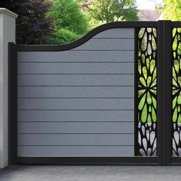 Fusion Blossom Curved Top Driveway Gate - Anthracite - Middle Screen