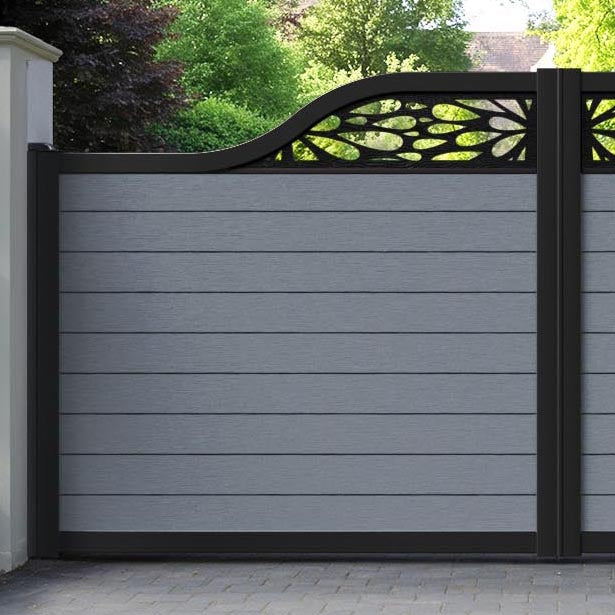Fusion Blossom Curved Top Driveway Gate - Anthracite - Top Screen