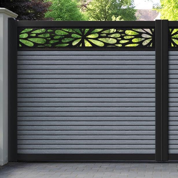 Hudson Blossom Straight Top Driveway Gate - Anthracite - Top Screen