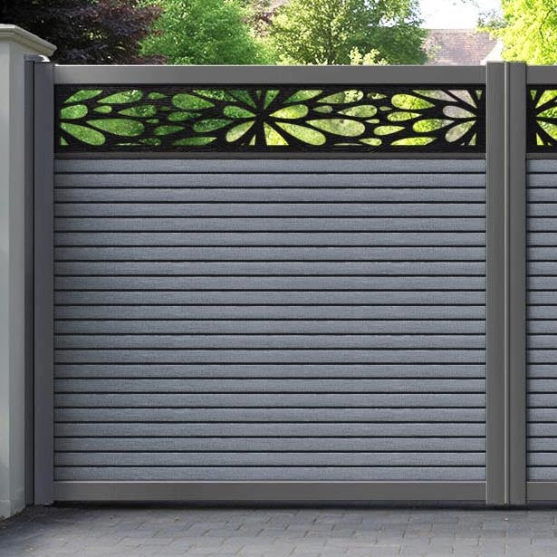Hudson Blossom Straight Top Driveway Gate - Anthracite - Top Screen