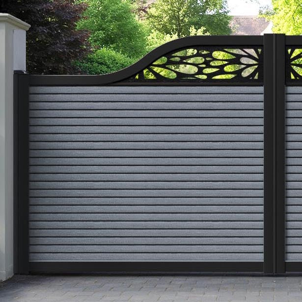 Hudson Blossom Curved Top Driveway Gate - Anthracite - Top Screen