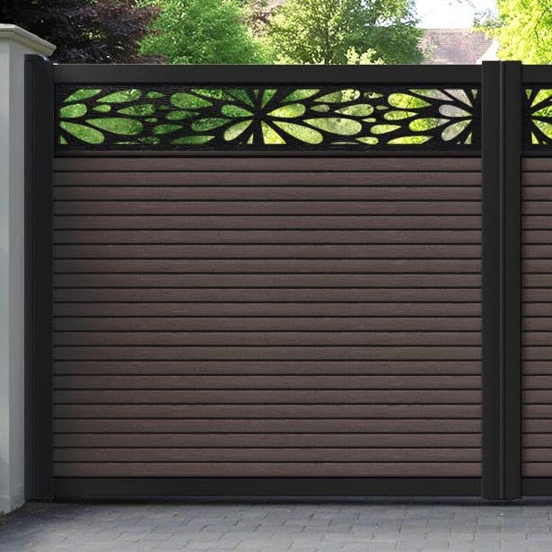 Hudson Blossom Straight Top Driveway Gate - Mid Brown - Top Screen