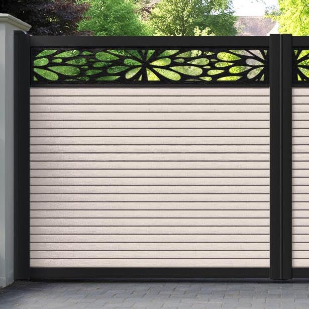 Hudson Blossom Straight Top Driveway Gate - Mid Stone - Top Screen