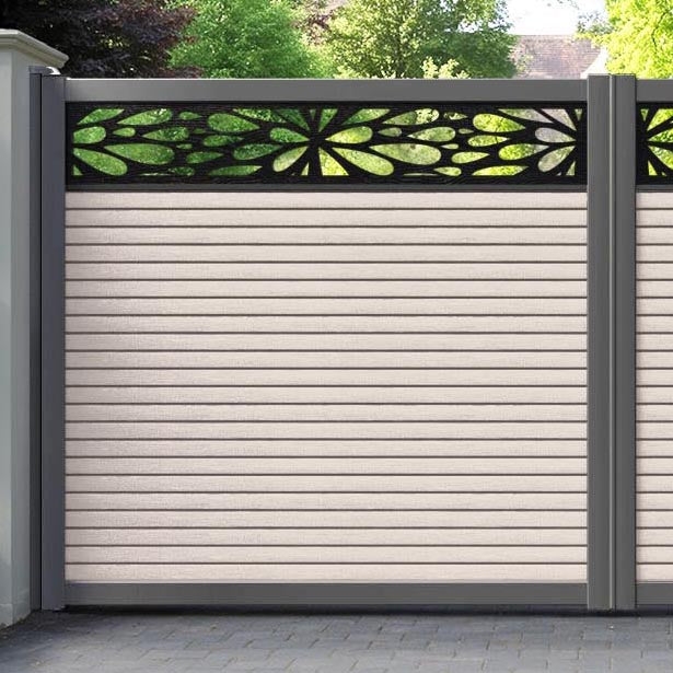 Hudson Blossom Straight Top Driveway Gate - Mid Stone - Top Screen
