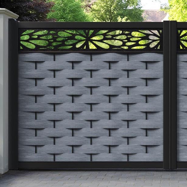 Ripple Blossom Straight Top Driveway Gate - Anthracite - Top Screen