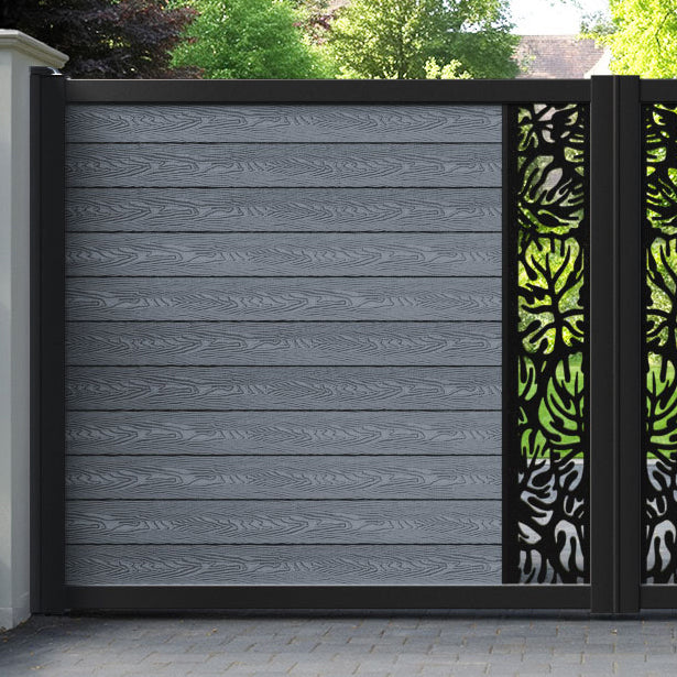 Classic Botanic Straight Top Driveway Gate - Anthracite - Middle Screen
