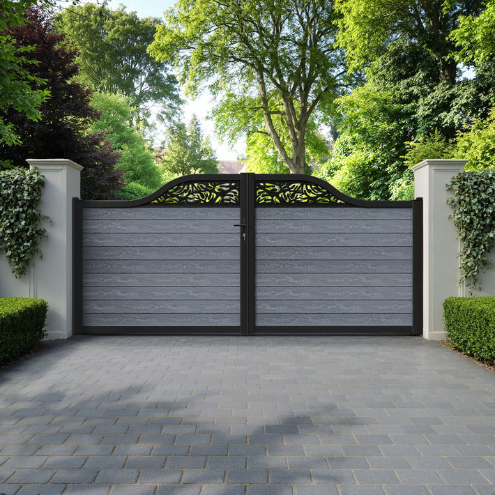Classic Botanic Curved Top Driveway Gate - Anthracite - Top Screen