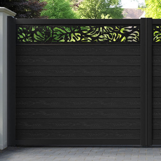 Classic Botanic Straight Top Driveway Gate - Black - Top Screen