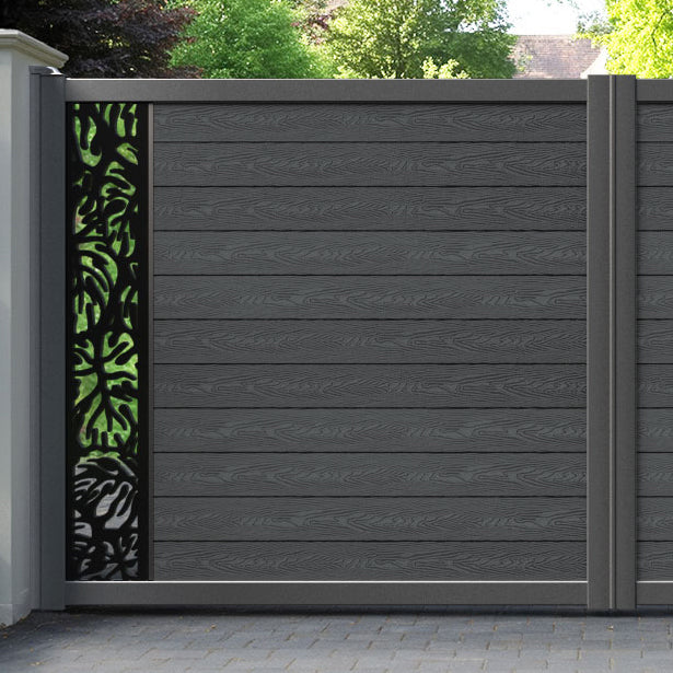 Classic Botanic Straight Top Driveway Gate - Dark Grey - End Screen
