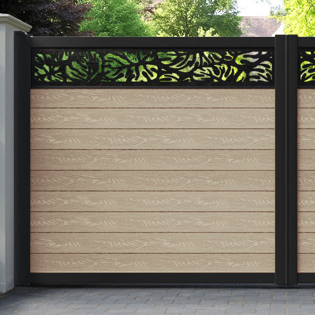 Classic Botanic Straight Top Driveway Gate - Light Oak - Top Screen