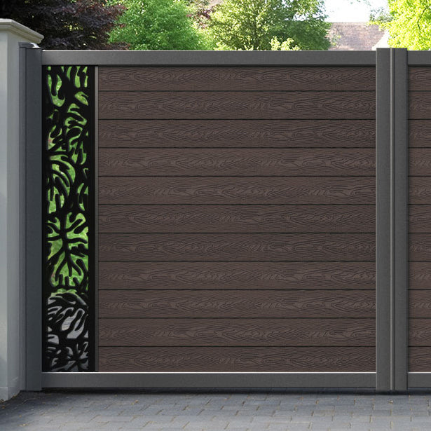 Classic Botanic Straight Top Driveway Gate - Mid Brown - End Screen