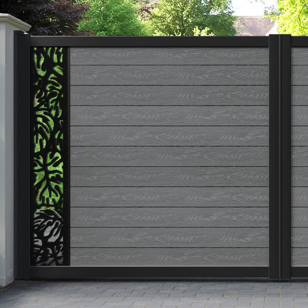 Classic Botanic Straight Top Driveway Gate - Mid Grey - End Screen