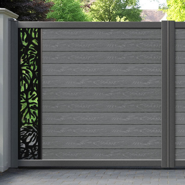 Classic Botanic Straight Top Driveway Gate - Mid Grey - End Screen