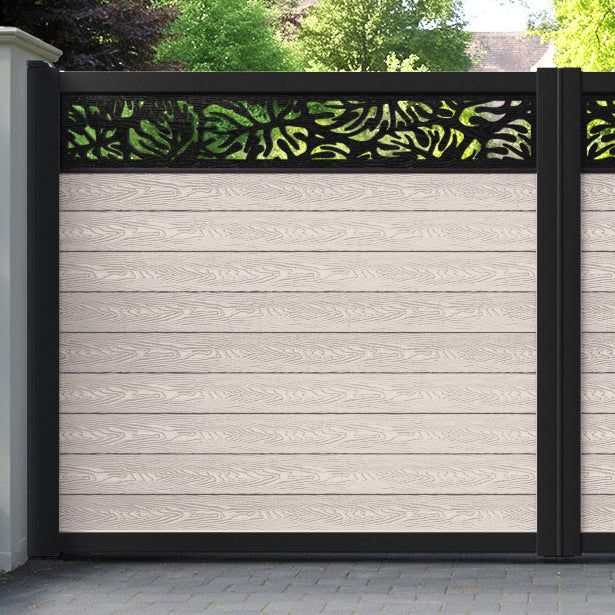 Classic Botanic Straight Top Driveway Gate - Mid Stone - Top Screen