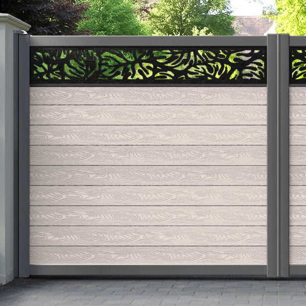 Classic Botanic Straight Top Driveway Gate - Mid Stone - Top Screen