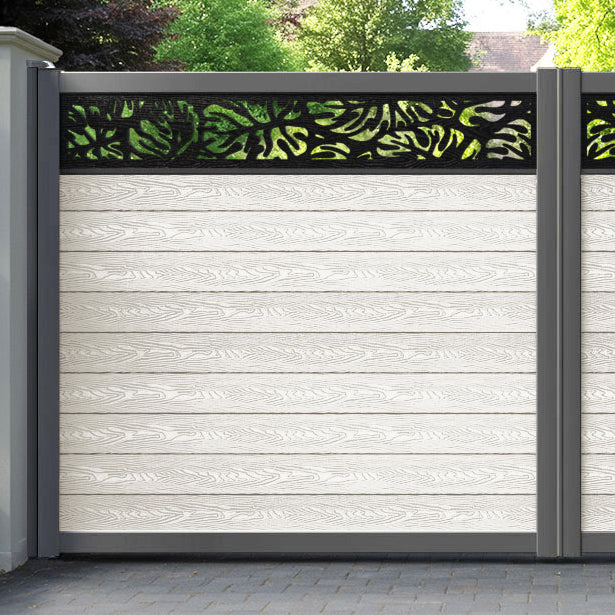 Classic Botanic Straight Top Driveway Gate - Light Stone - Top Screen