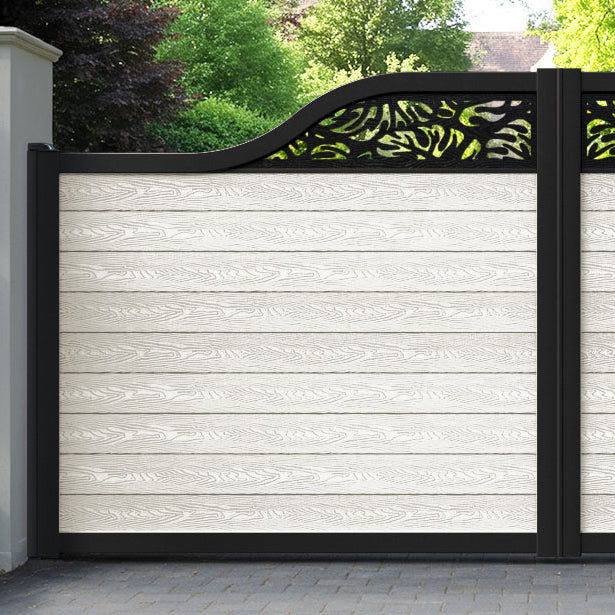 Classic Botanic Curved Top Driveway Gate - Light Stone - Top Screen