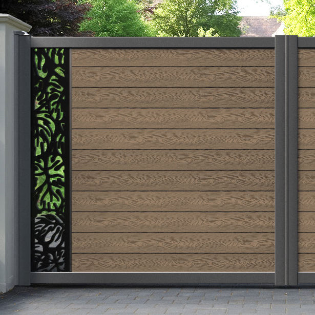 Classic Botanic Straight Top Driveway Gate - Teak - End Screen