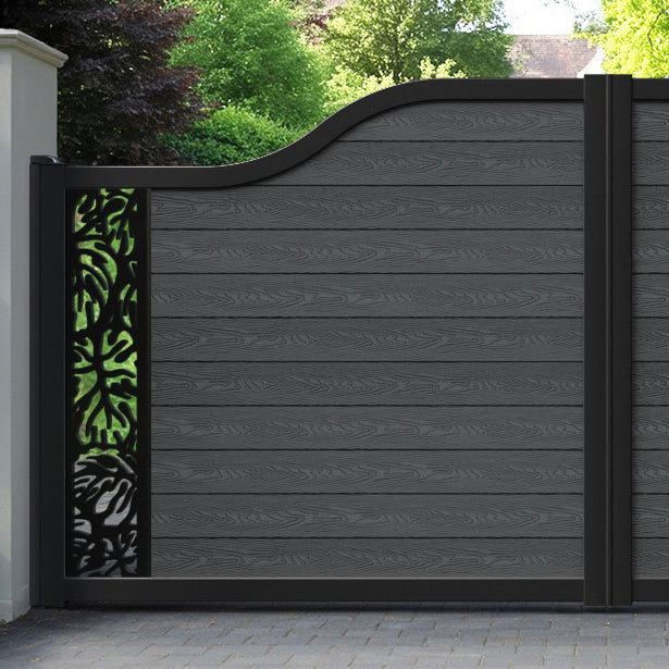 Classic Botanic Curved Top Driveway Gate - Dark Grey - End Screen