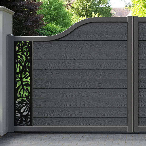 Classic Botanic Curved Top Driveway Gate - Dark Grey - End Screen