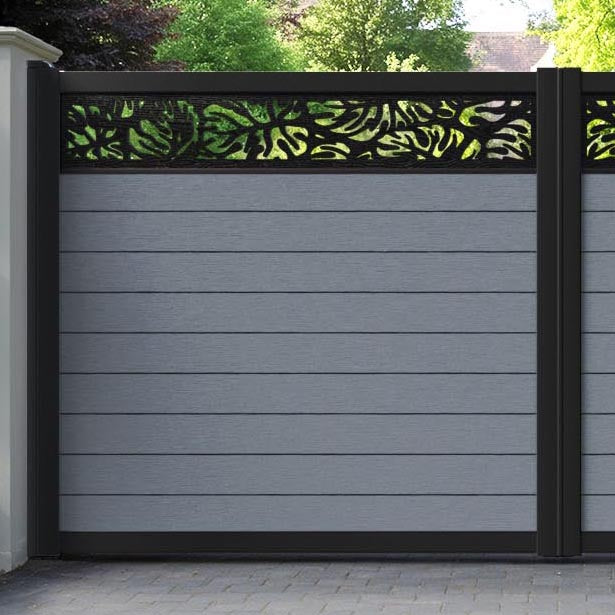 Fusion Botanic Straight Top Driveway Gate - Anthracite - Top Screen