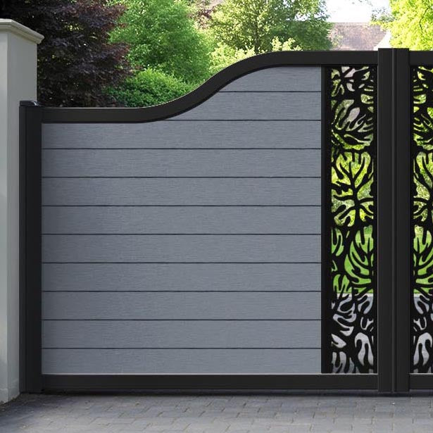 Fusion Botanic Curved Top Driveway Gate - Anthracite - Middle Screen