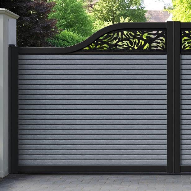 Hudson Botanic Curved Top Driveway Gate - Anthracite - Top Screen
