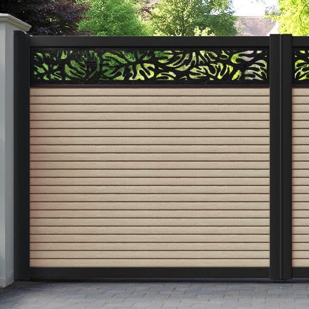 Hudson Botanic Straight Top Driveway Gate - Light Oak - Top Screen