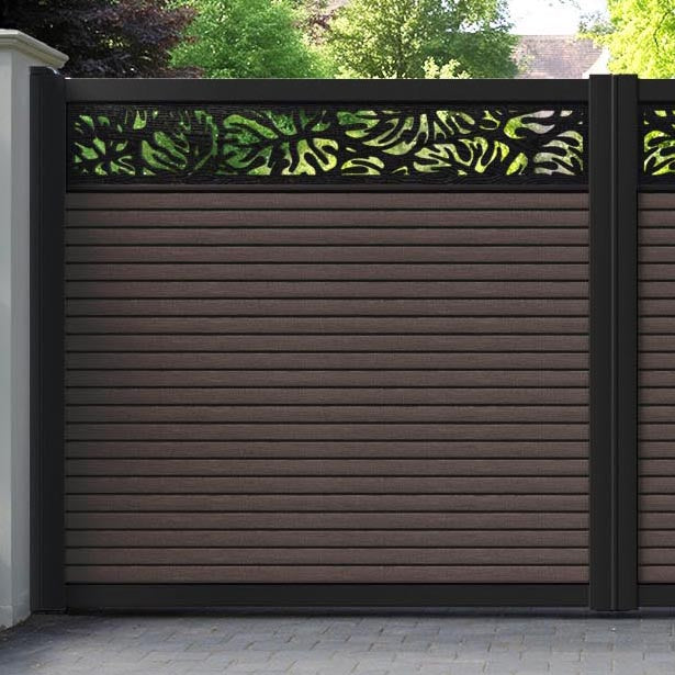 Hudson Botanic Straight Top Driveway Gate - Mid Brown - Top Screen