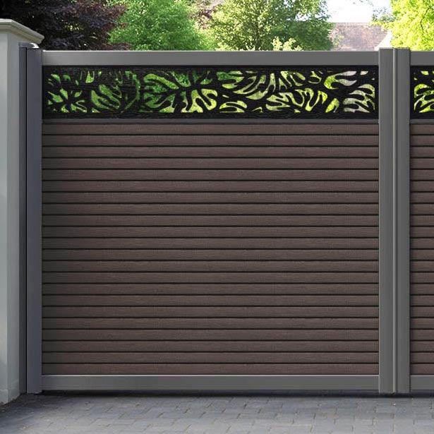 Hudson Botanic Straight Top Driveway Gate - Mid Brown - Top Screen