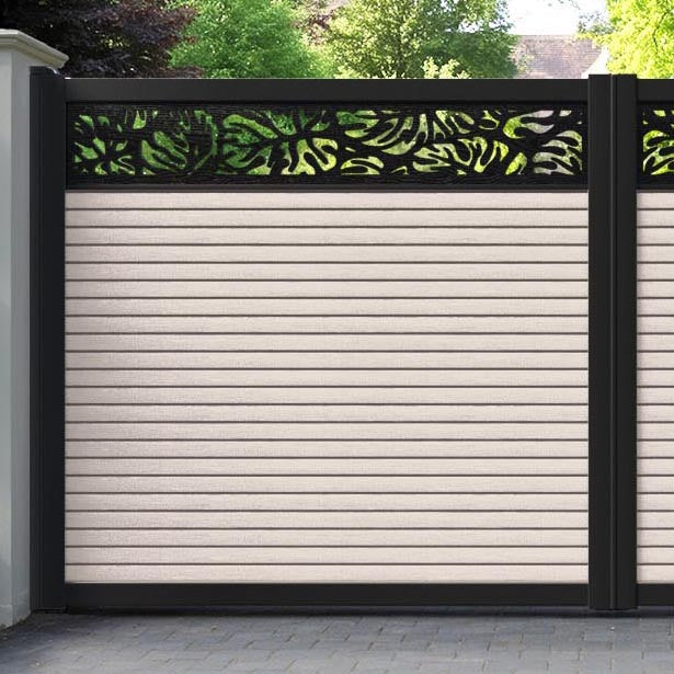 Hudson Botanic Straight Top Driveway Gate - Mid Stone - Top Screen