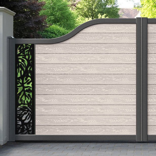 Classic Botanic Curved Top Driveway Gate - Mid Stone - End Screen