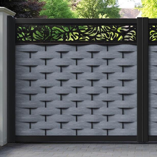 Ripple Botanic Straight Top Driveway Gate - Anthracite - Top Screen