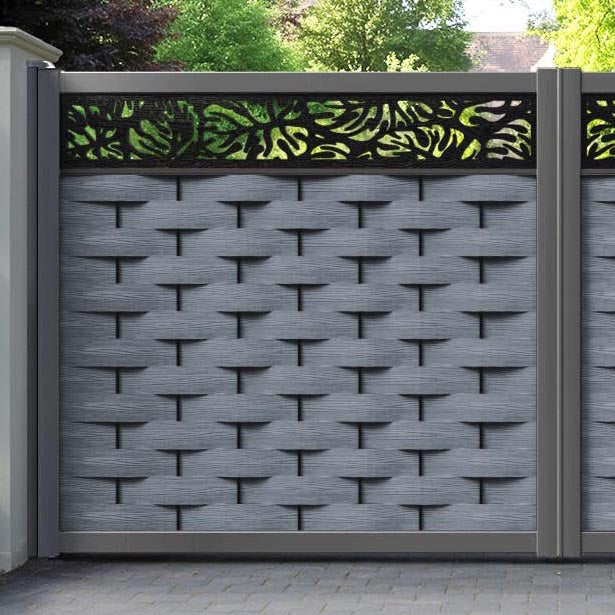 Ripple Botanic Straight Top Driveway Gate - Anthracite - Top Screen