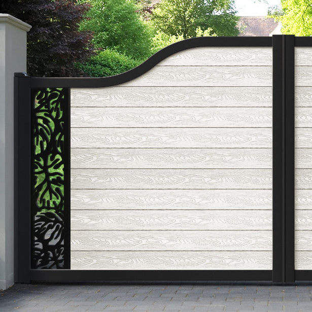 Classic Botanic Curved Top Driveway Gate - Light Stone - End Screen