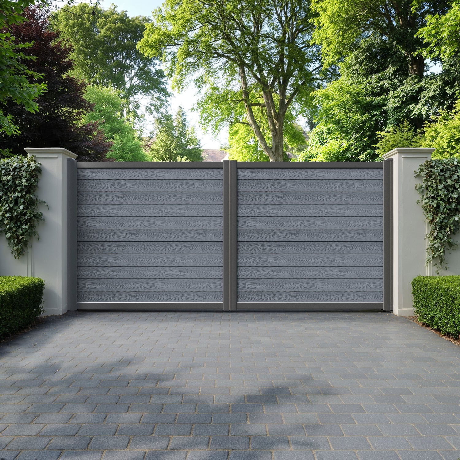 Classic Anthracite Straight Top Driveway Gate