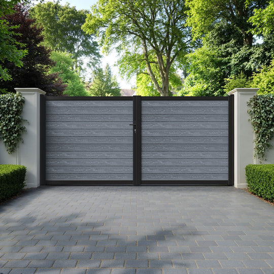 Classic Anthracite Straight Top Driveway Gate