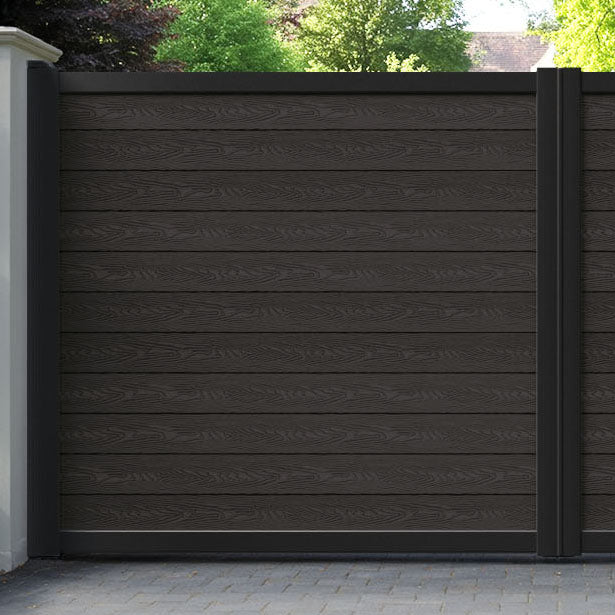 Classic Dark Oak Straight Top Driveway Gate