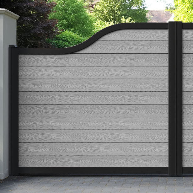 Classic Light Grey Curved Top - Driveway Gate