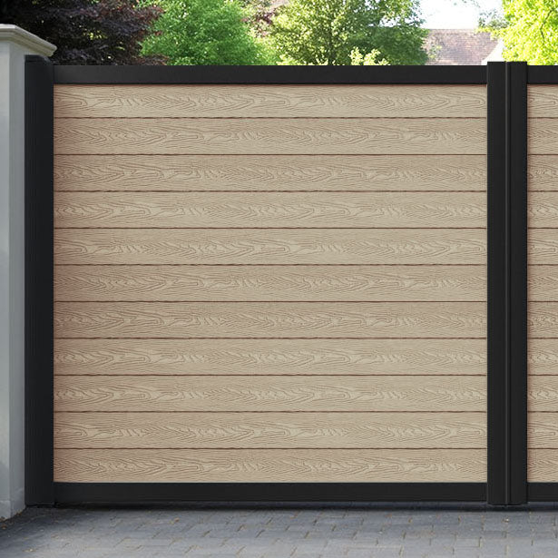 Classic Light Oak Straight Top Driveway Gate