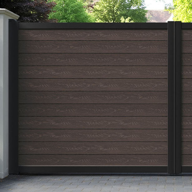 Classic Mid Brown Straight Top Driveway Gate