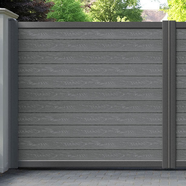 Classic Mid Grey Straight Top Driveway Gate