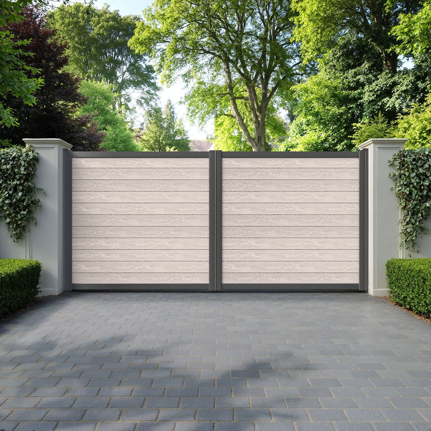 Classic Mid Stone Straight Top Driveway Gate