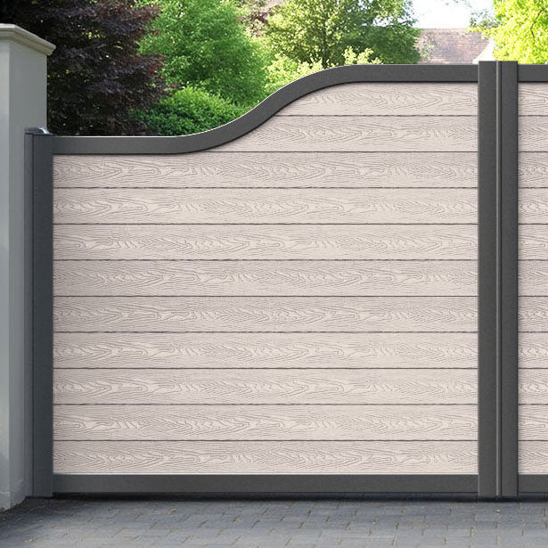 Classic Mid Stone Curved Top Driveway Gate