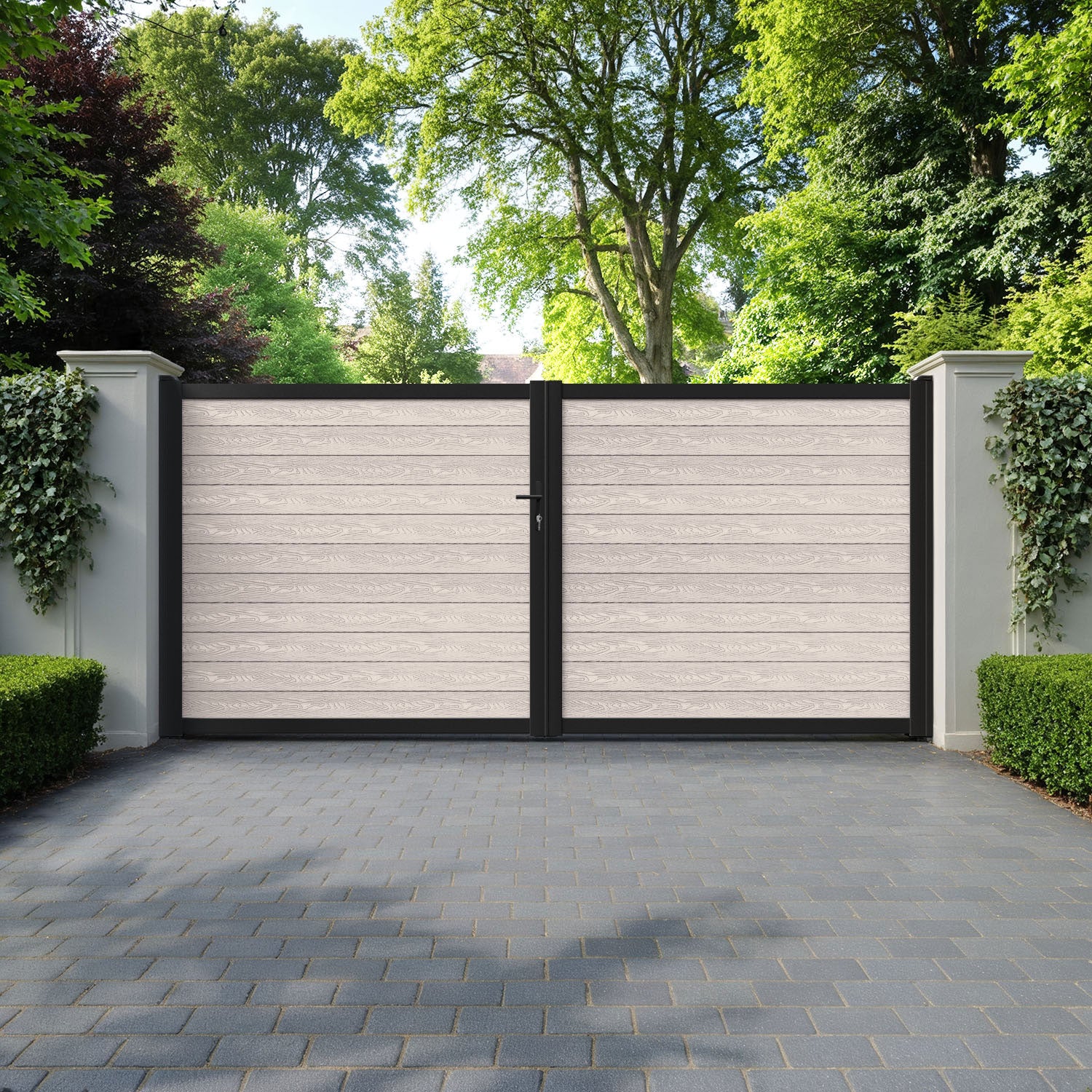 Classic Mid Stone Straight Top Driveway Gate