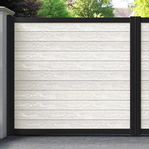 Classic Light Stone Straight Top Driveway Gate