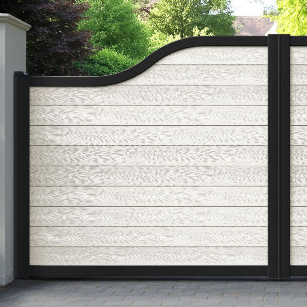 Classic Light Stone Curved Top Driveway Gate